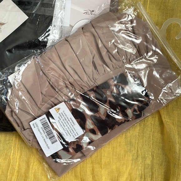 Brand New Set of Three Turbans Headwraps Hijabs Chemo Caps Black & Caramel main image 11